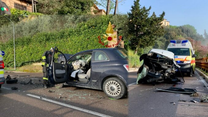 Tragedia sfiorata, scontro frontale in via Ripa di Meana, due feriti