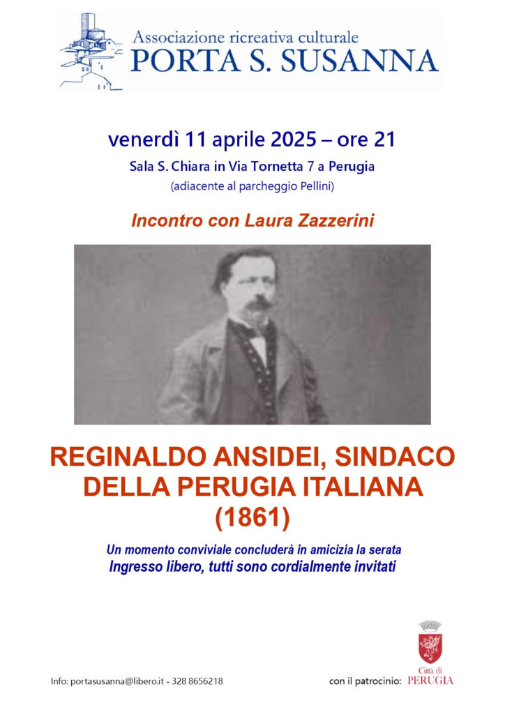 Reginaldo Ansidei, Sindaco della Perugia Italiana se ne parla a Santa Susanna