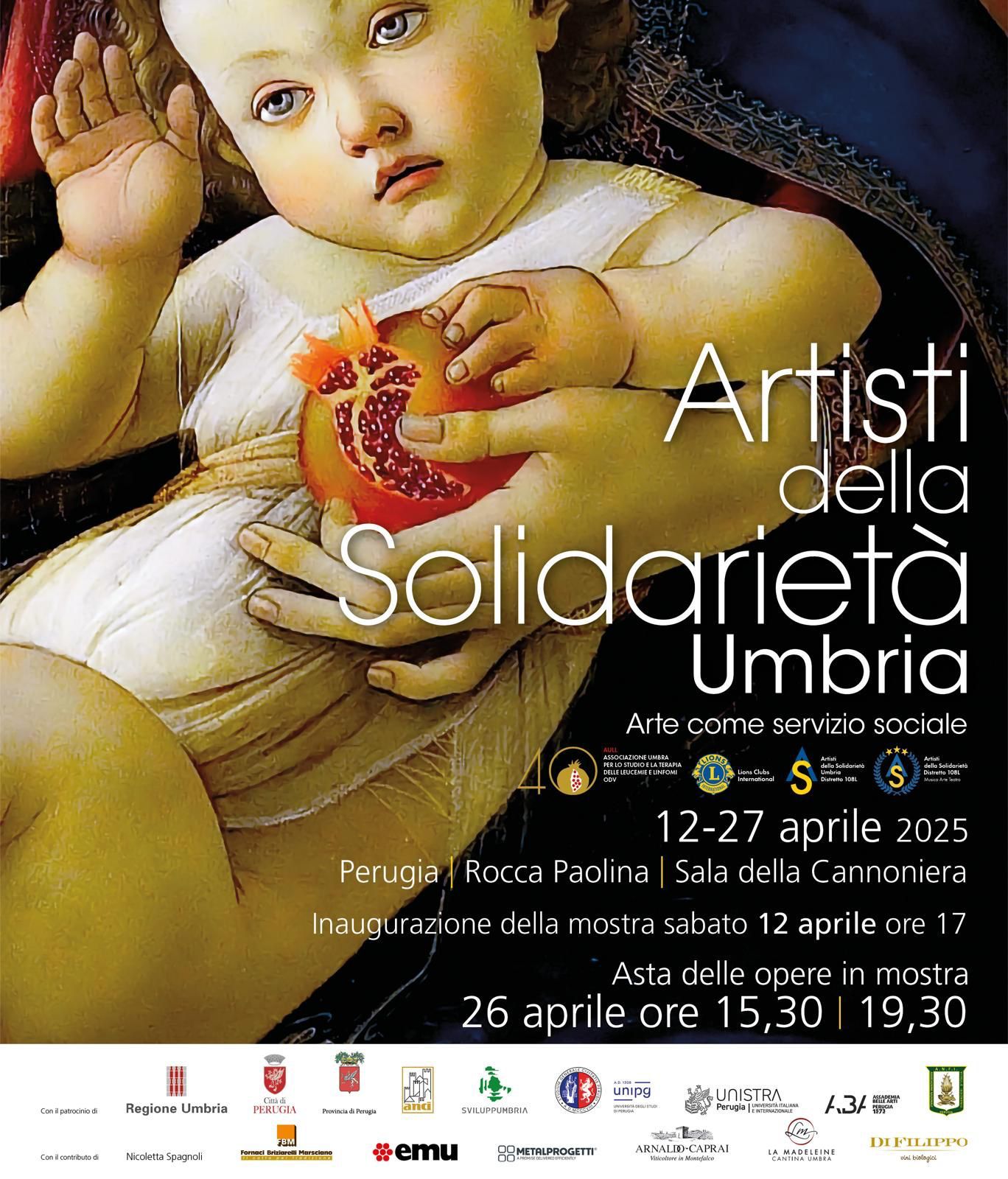 "Artisti della Solidarietà Umbria" in mostra per la ricerca medica