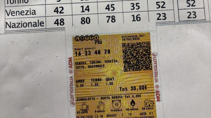 Lotto: gioca 4 euro e ne vince oltre 216.000. E’ successo a Gubbio