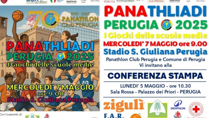 Panathliadi 2025 a Perugia, in gara le scuole medie