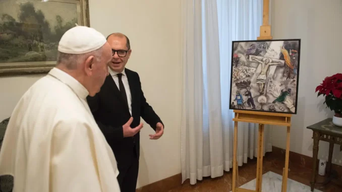 Papa Francesco, Crocifissione Bianca, Salus Populi Romani, Chagall, Lazzari, pictografia, Vaticano, arte sacra