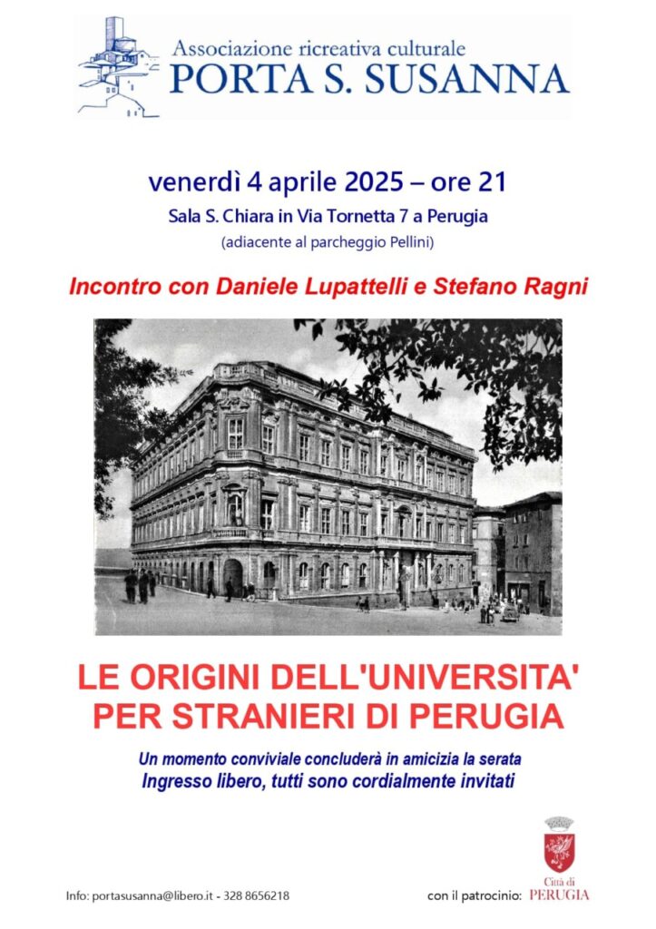 A Santa Susanna incontro sulle origini dell'Università per Stranieri a Perugia