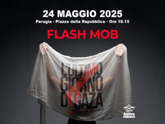 Flash mob a Perugia per Gaza con 50mila teli bianchi