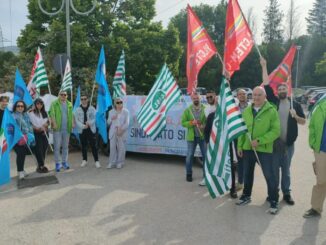 Protesta sindacale a Foligno contro riorganizzazione Enel