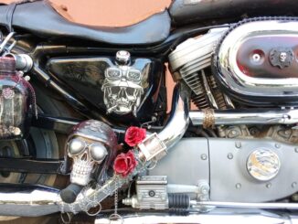 Il primo luglio Perugia ospiterà Mauro Merino, alias “lo zingaro biker”, con la sua Harley Davidson gotica prima della partenza per Milwaukee