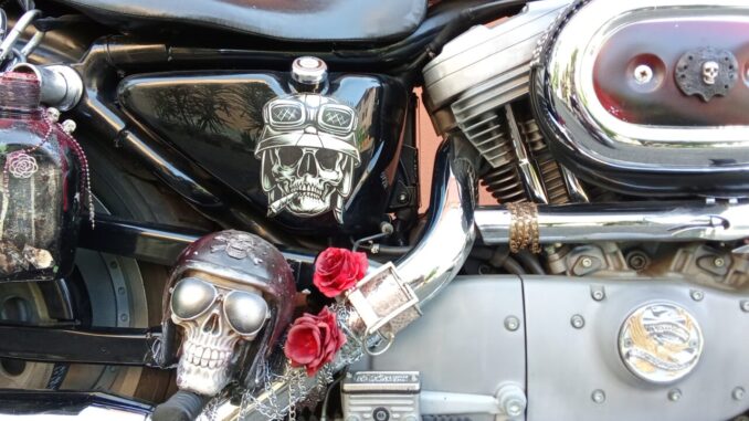 Il primo luglio Perugia ospiterà Mauro Merino, alias “lo zingaro biker”, con la sua Harley Davidson gotica prima della partenza per Milwaukee