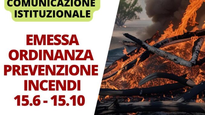 Incendi: ordinanza per la pulizia dei terreni