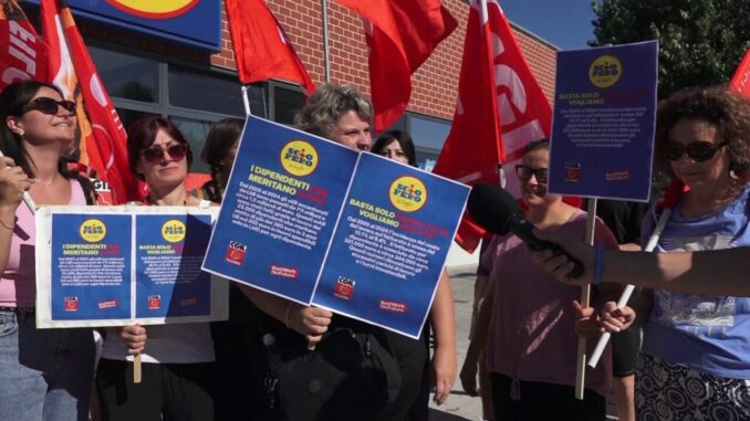 Alta adesione allo sciopero dei lavoratori Lidl in Umbria