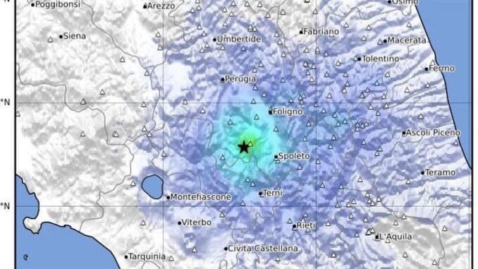 Scossa di terremoto di magnitudo 3.8 nel cuore dell'Umbria