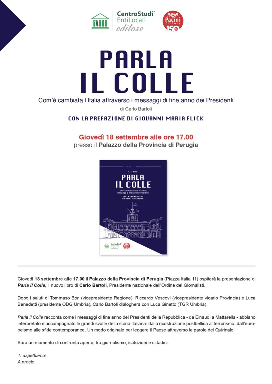 Carlo Bartoli, presidente nazionale OdG due tappe in Umbria
