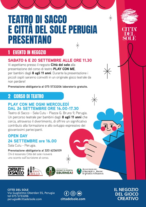 “Play con me” a Perugia, il corso di teatro per bambini