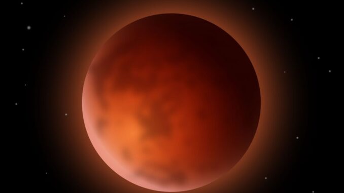 Eclissi totale, la Luna si accende di rosso nel cielo