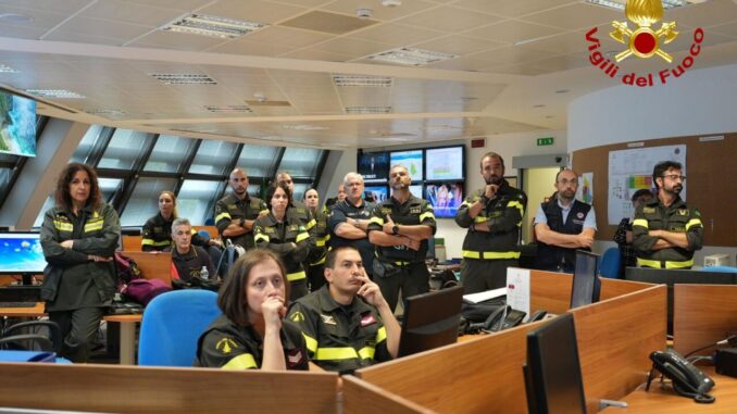 Maxi-esercitazione sismica dei Vigili del fuoco a Foligno