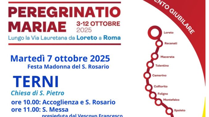 Pellegrinaggio mariano a Terni con la statua di Loreto