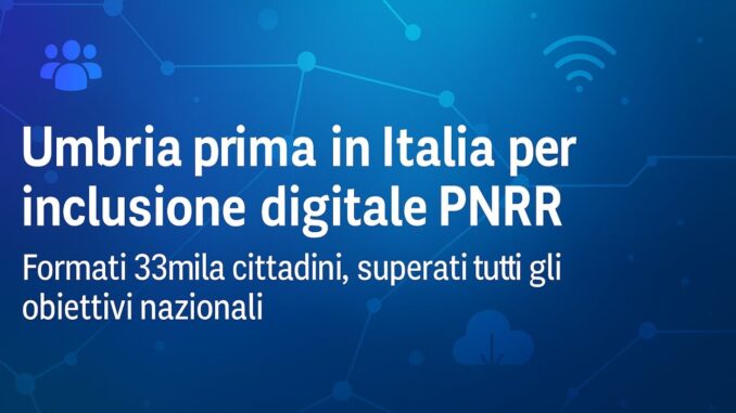 Umbria prima in Italia per inclusione digitale PNRR