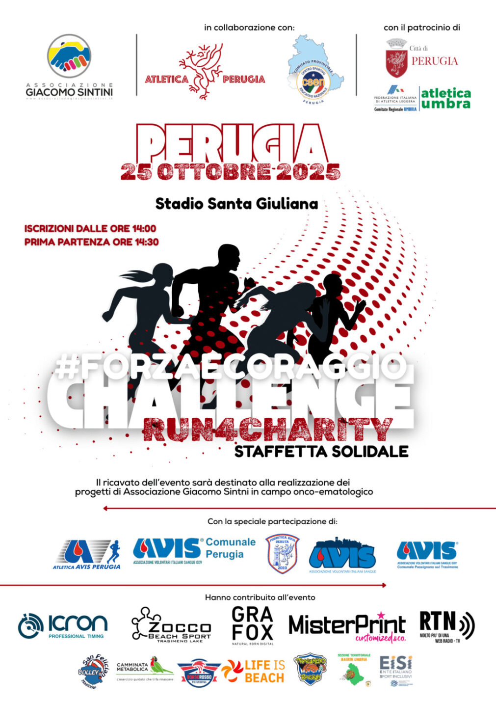 Run4Charity: la staffetta della solidarietà ritorna a Perugia