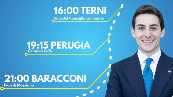Simone Leoni in Umbria per Forza Italia Giovani: a Terni e Perugia