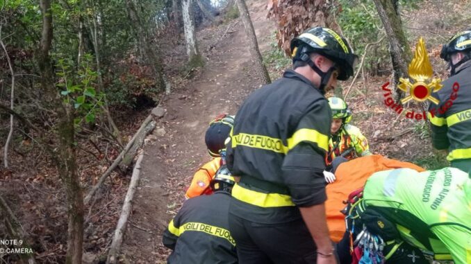 Ciclista soccorso dopo una caduta nei boschi di Passignano