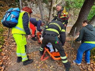 Soccorsa donna infortunata lungo percorso Santuario a Cascia