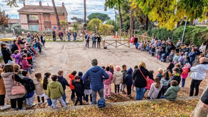 Nuovi giochi al parco di Pieve di Campo a Ponte San Giovanni