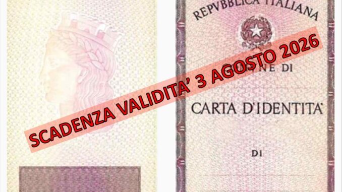 Carte d’identità cartacee fuori uso dal 3 agosto 2026