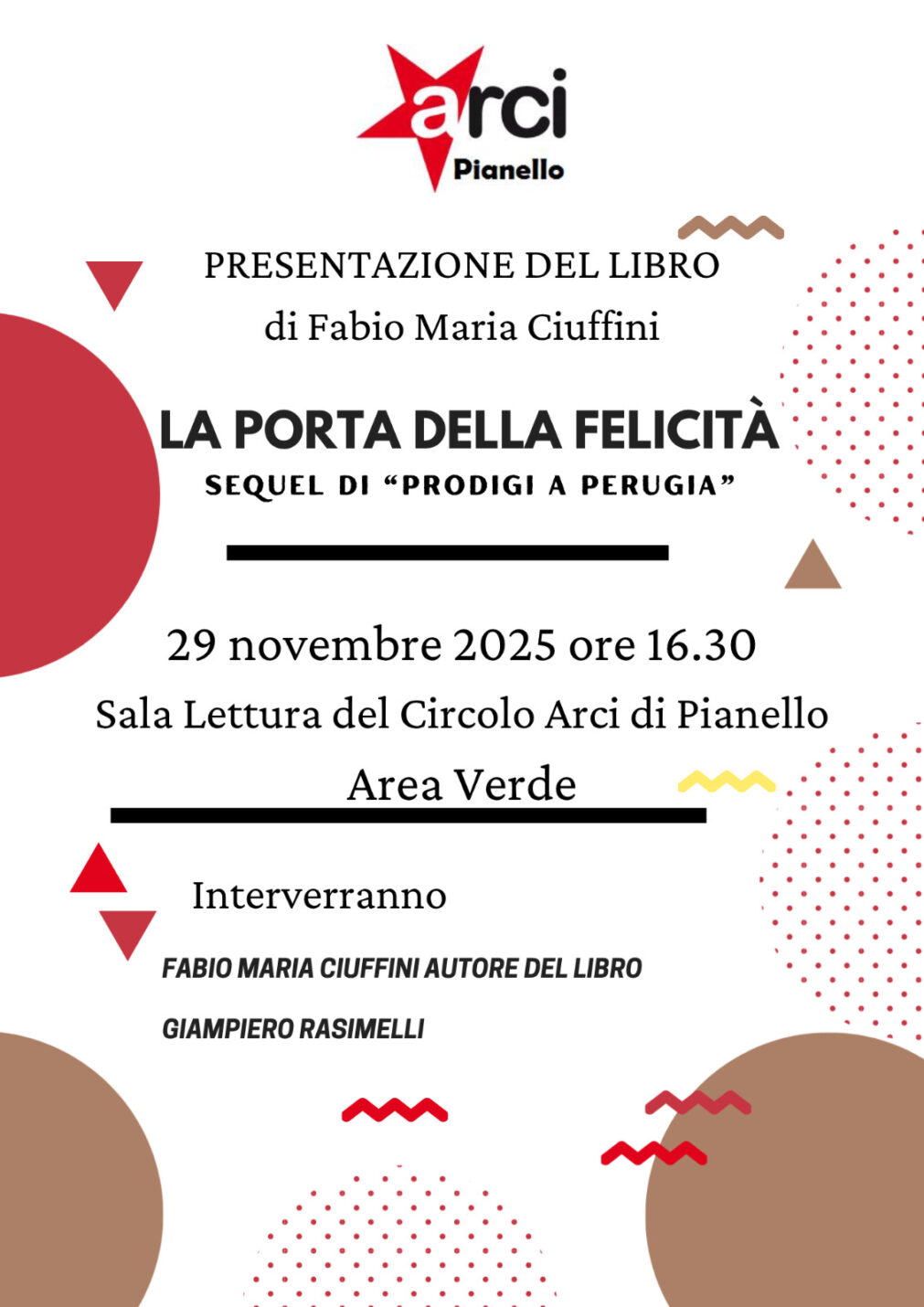 Arci Pianello presenta il nuovo libro di Fabio Maria Ciuffini