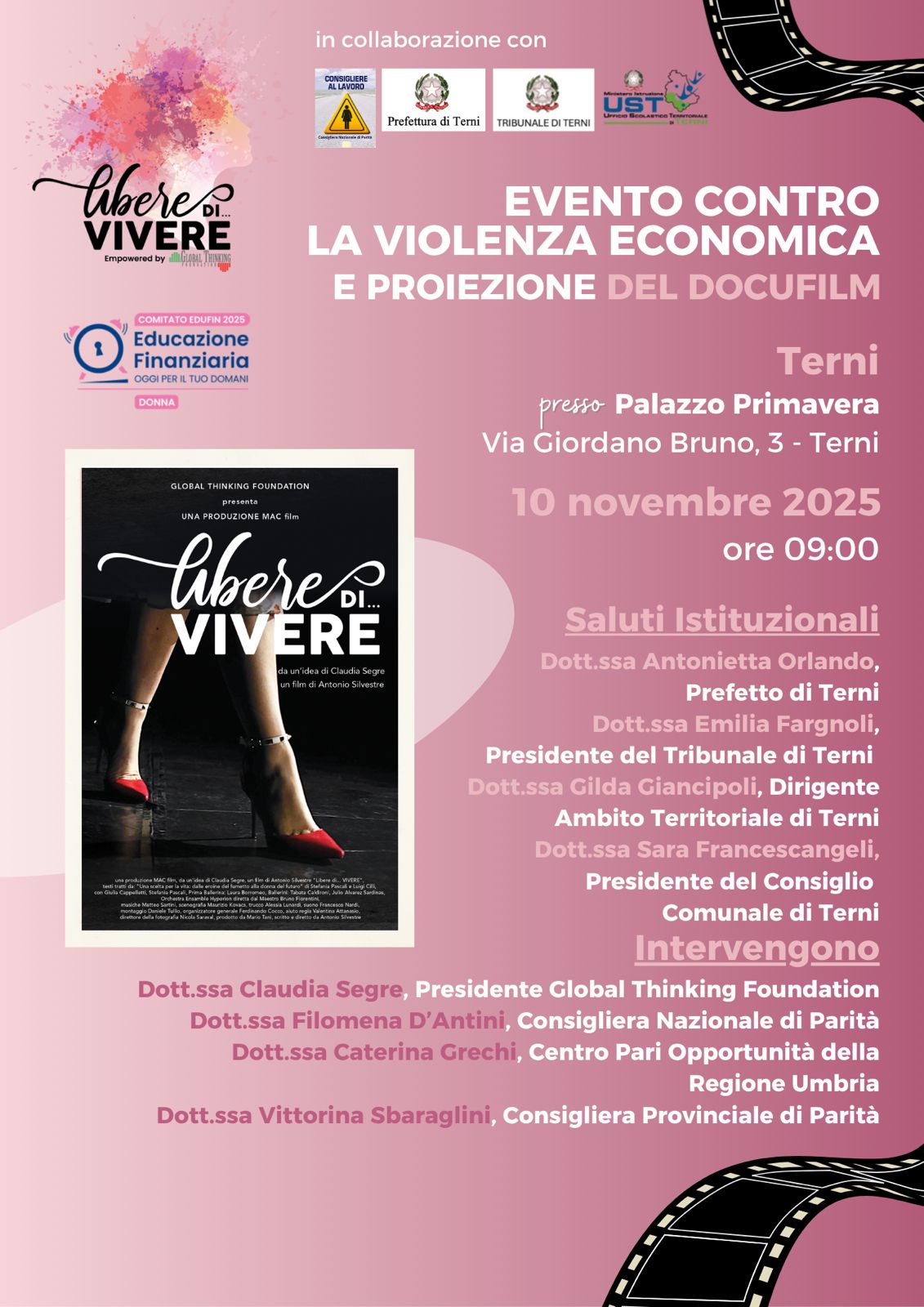 Terni promuove il docufilm contro la violenza economica