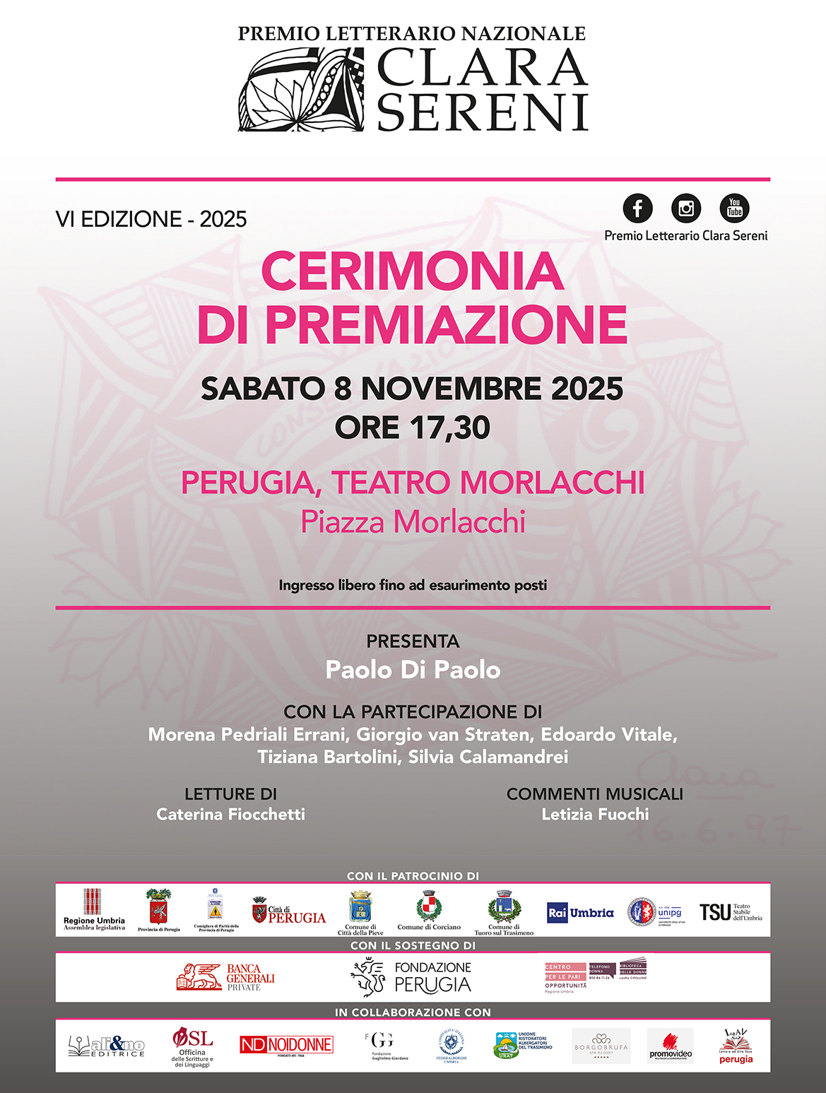 Premio Clara Sereni, al Morlacchi la cerimonia dei vincitori