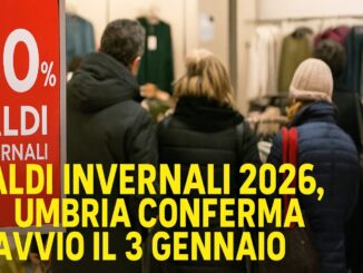 Saldi invernali 2026, Umbria conferma avvio il 3 gennaio