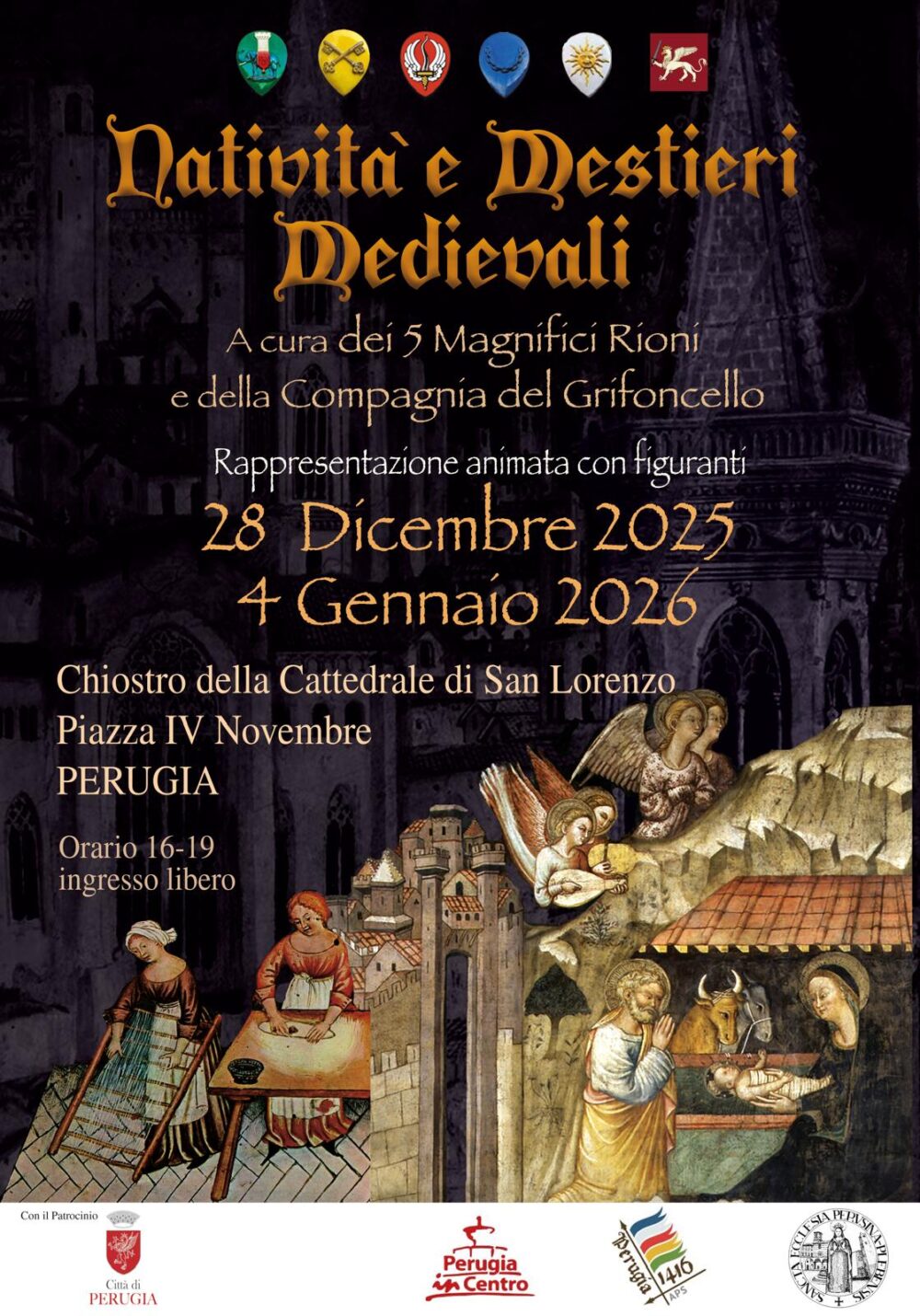 Grande affluenza a Natività e Mestieri Medievali a Perugia