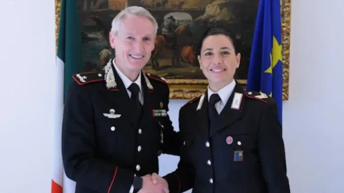 Brigadiere Cassandra Scarinci, riconoscimento al rientro in Italia