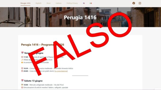 Frode digitale scuote Perugia1416: denuncia contro sito falso