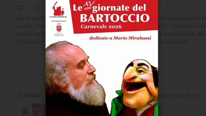 Tradizione accende le Giornate del Bartoccio 2026 a Perugia