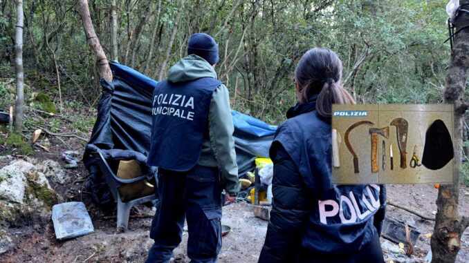 Cocaina e armi improprie nel bosco: un arresto a Corciano