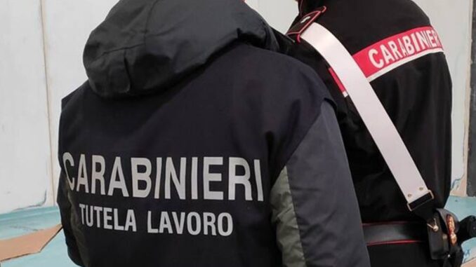 Sicurezza lavoro, opificio sospeso dopo controlli dei carabinieri