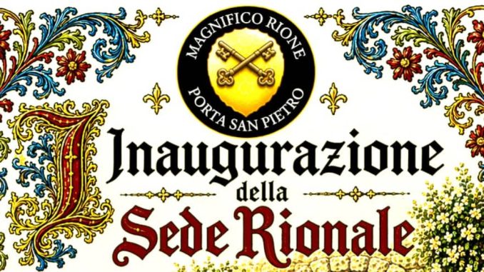 Rione Porta San Pietro apre la sede nella ex legatoria benedettina