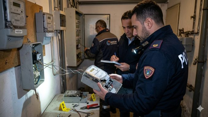 Furto energia elettrica Perugia poliziotti fermano tre uomini