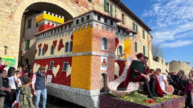Festa del Tulipano a Castiglione del Lago sfilano i carri dei Cartoon