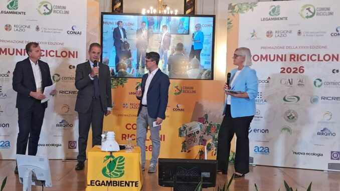 Raccolta del vetro premiata Perugia ai Comuni Ricicloni 2026