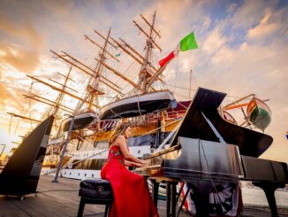 Cristiana Pegoraro a Baltimora sotto vele dell’Amerigo Vespucci