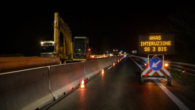 Chiusura notturna sulla E45 per lavori al viadotto San Giustino