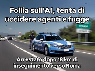 Follia sull’A1, tenta di uccidere agenti e fugge: arrestato a Roma