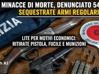Minacce di morte, denunciato 54enne: sequestrate armi regolari