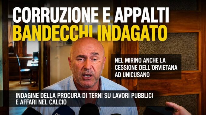 Corruzione e appalti, Bandecchi indagato nell'inchiesta ternana