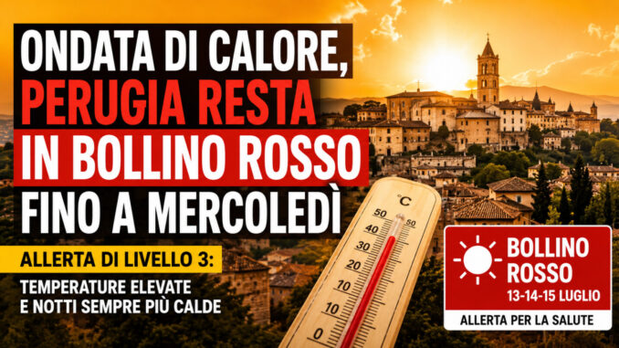 Ondata di calore, Perugia resta in bollino rosso fino a mercoledì