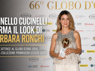 Brunello Cucinelli firma look di Barbara Ronchi al Globo d'oro