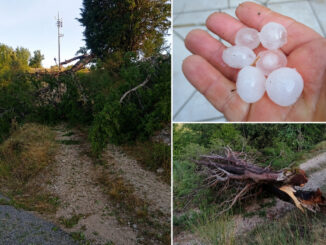Grandine devastante, ingenti danni a Vallo di Nera, strade e tetti danneggiati