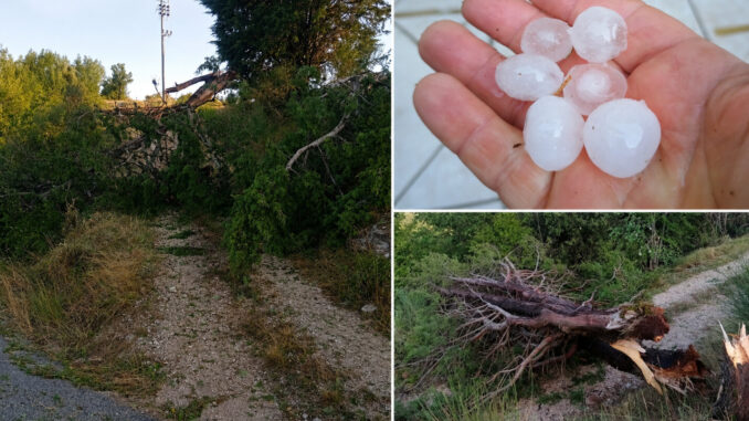 Grandine devastante, ingenti danni a Vallo di Nera, strade e tetti danneggiati