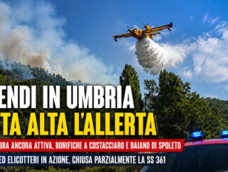 Incendi in Umbria, resta alta l'allerta su Nocera Umbra